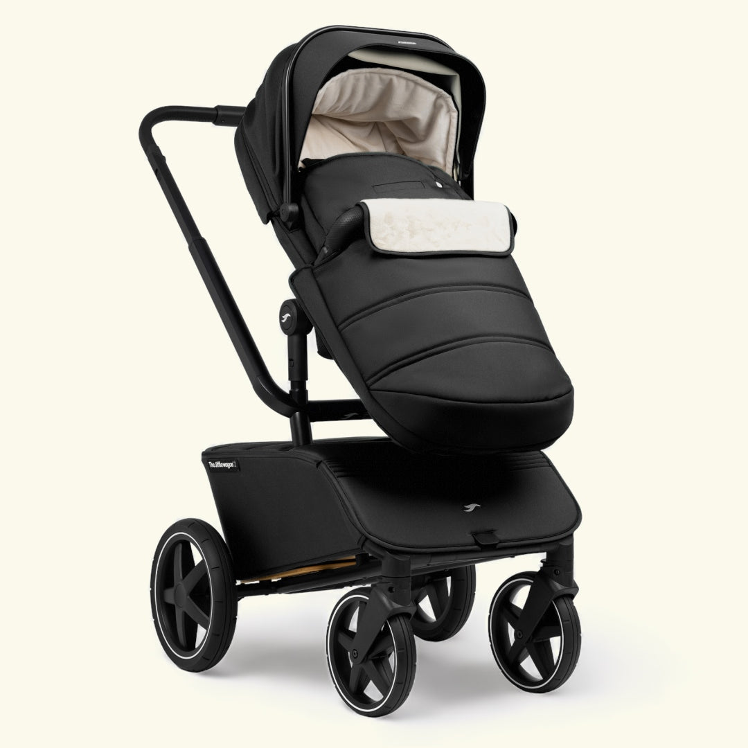The Jiffle wagon footmuff, black, The Jiffle wagon soojakott must