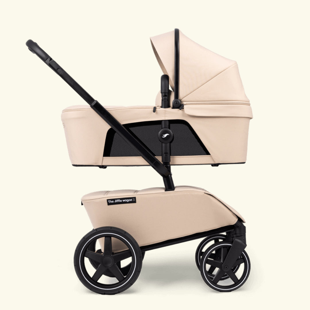 The Jiffle Wagon 6in1, The Jiffle Wagon 6in1 vankrikomplekt - lapsevanker, jalutuskäru, seisulaud, hoiukorv, järelveetav käru, kahe lapse käru
