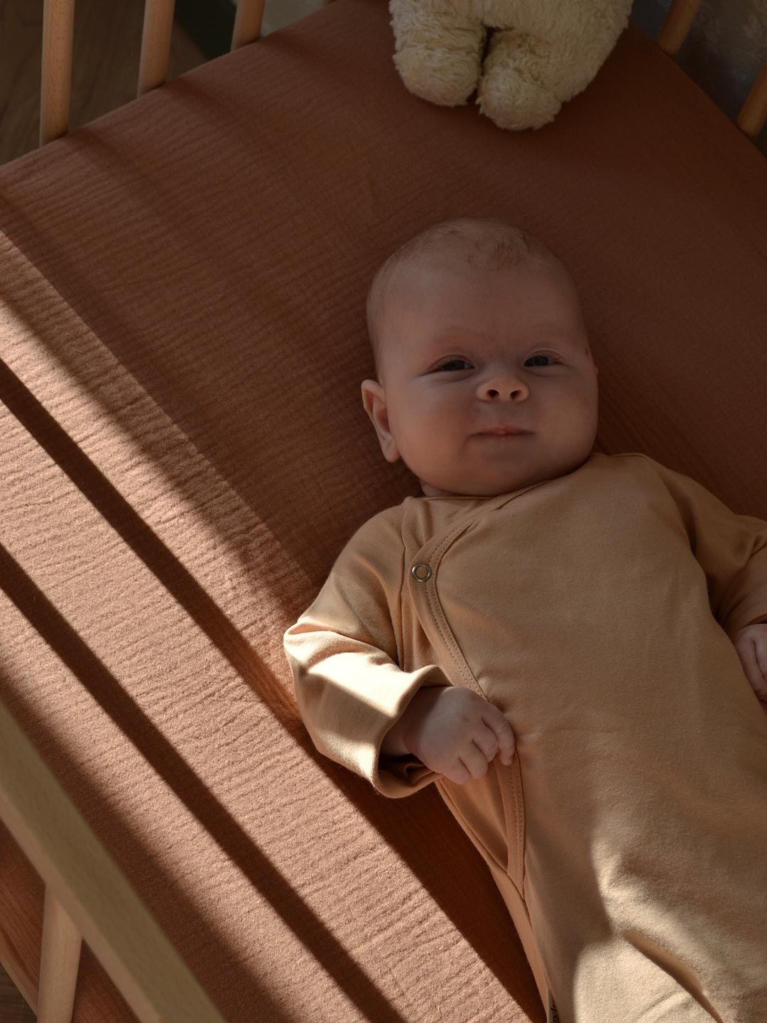 Babyluv Studio Bamboo Kimono Sleeping Gown Oceanside, Babyluv Studio bambusest beebi magamiskott Peachy beige