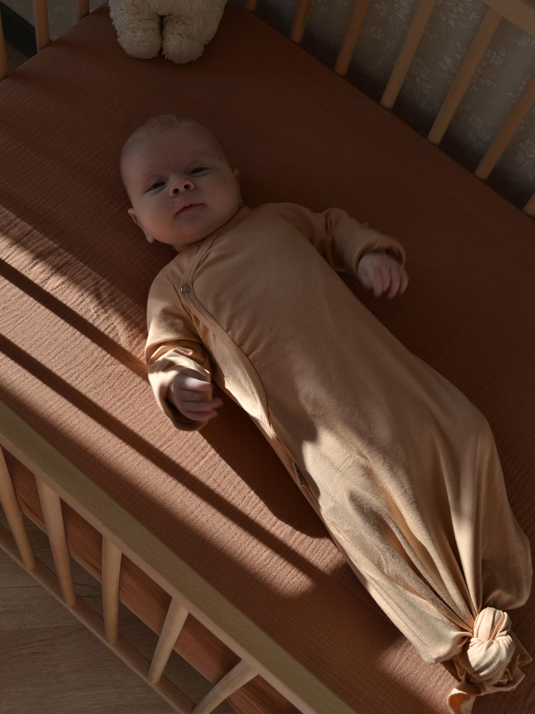 Babyluv Studio Bamboo Kimono Sleeping Gown Oceanside, Babyluv Studio bambusest beebi magamiskott Peachy beige