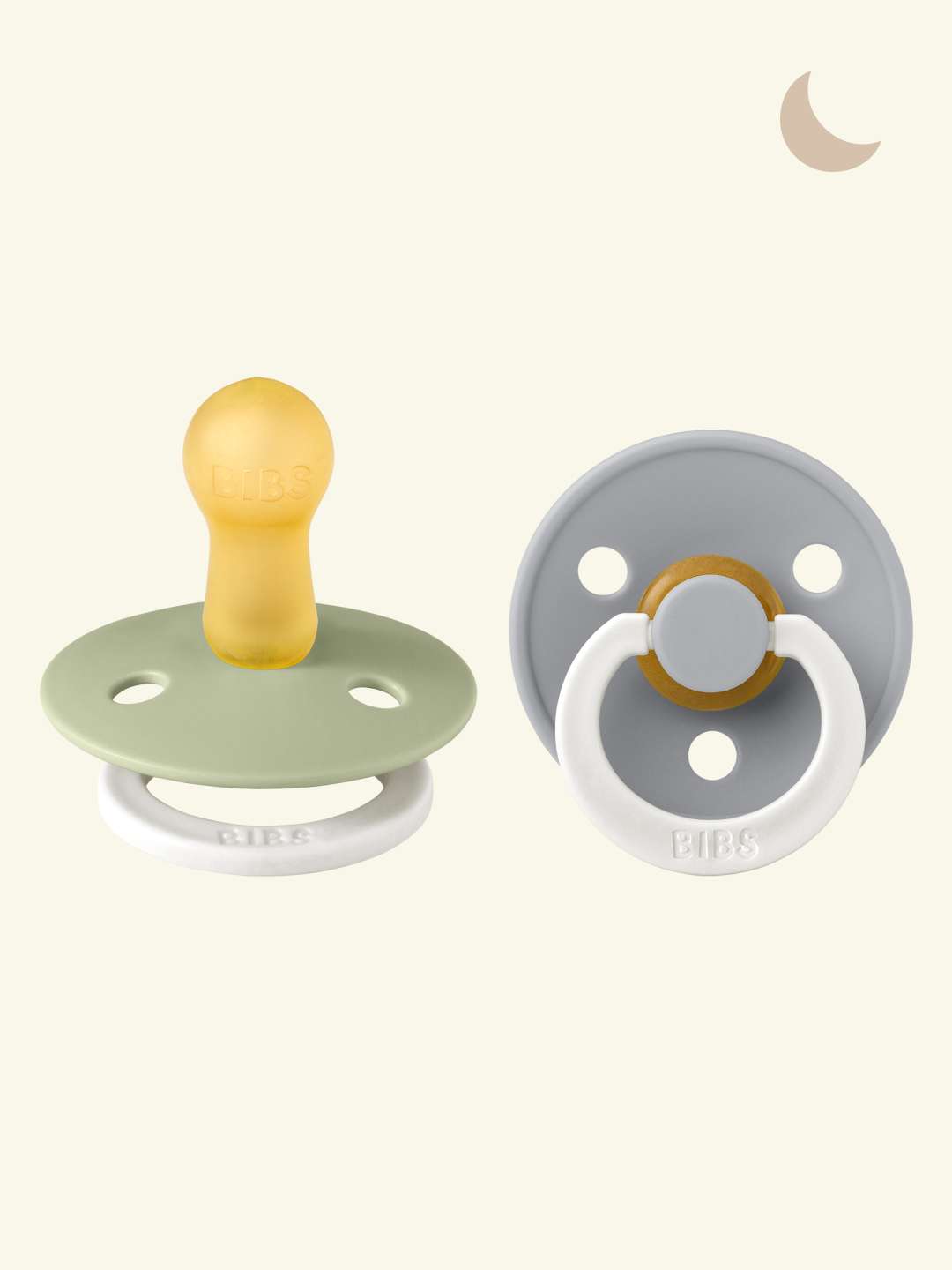 BIBS Colour Round Night pacifiers, BIBS Colour Round helendavad öölutid
