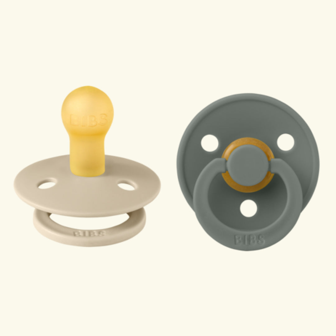 BIBS Colour Round pacifiers, BIBS Colour Round lutid, ümar kirsikujuline lutiots, looduslikust kummist lutid