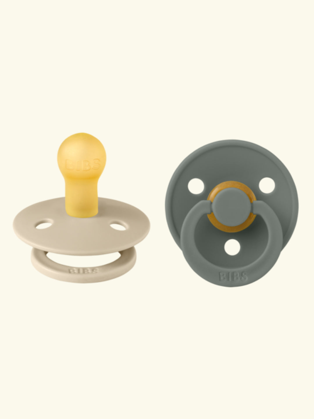 BIBS Colour Round pacifiers, BIBS Colour Round lutid, ümar kirsikujuline lutiots, looduslikust kummist lutid