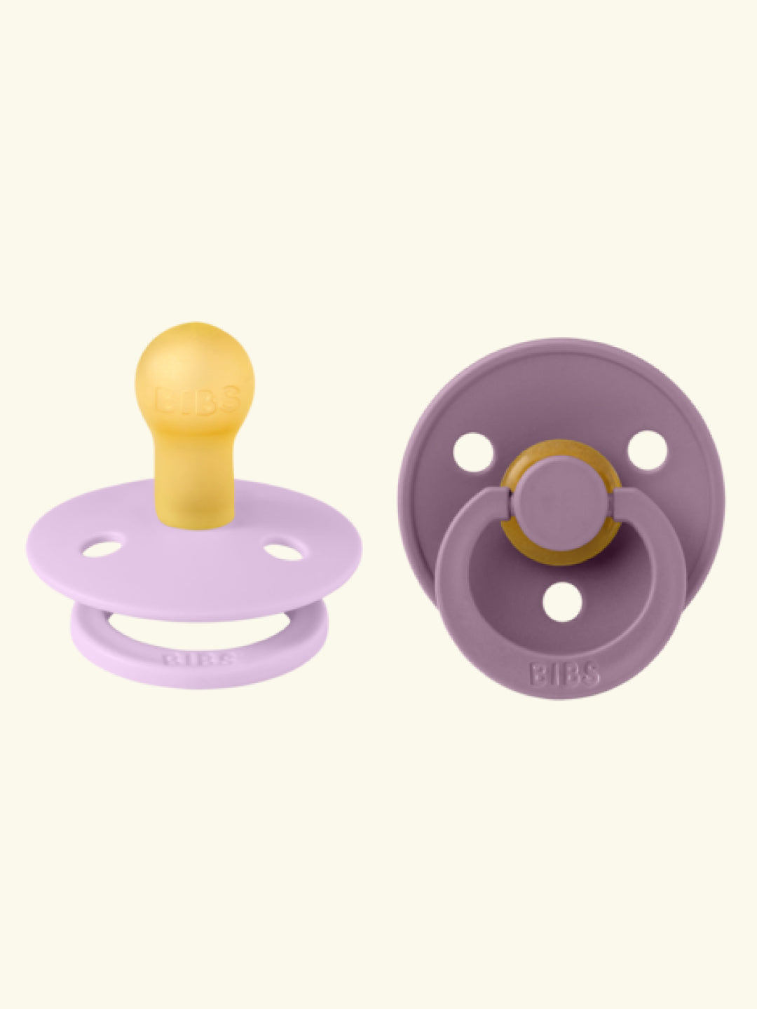 BIBS Colour Round pacifiers, BIBS Colour Round lutid, ümar kirsikujuline lutiots, looduslikust kummist lutid