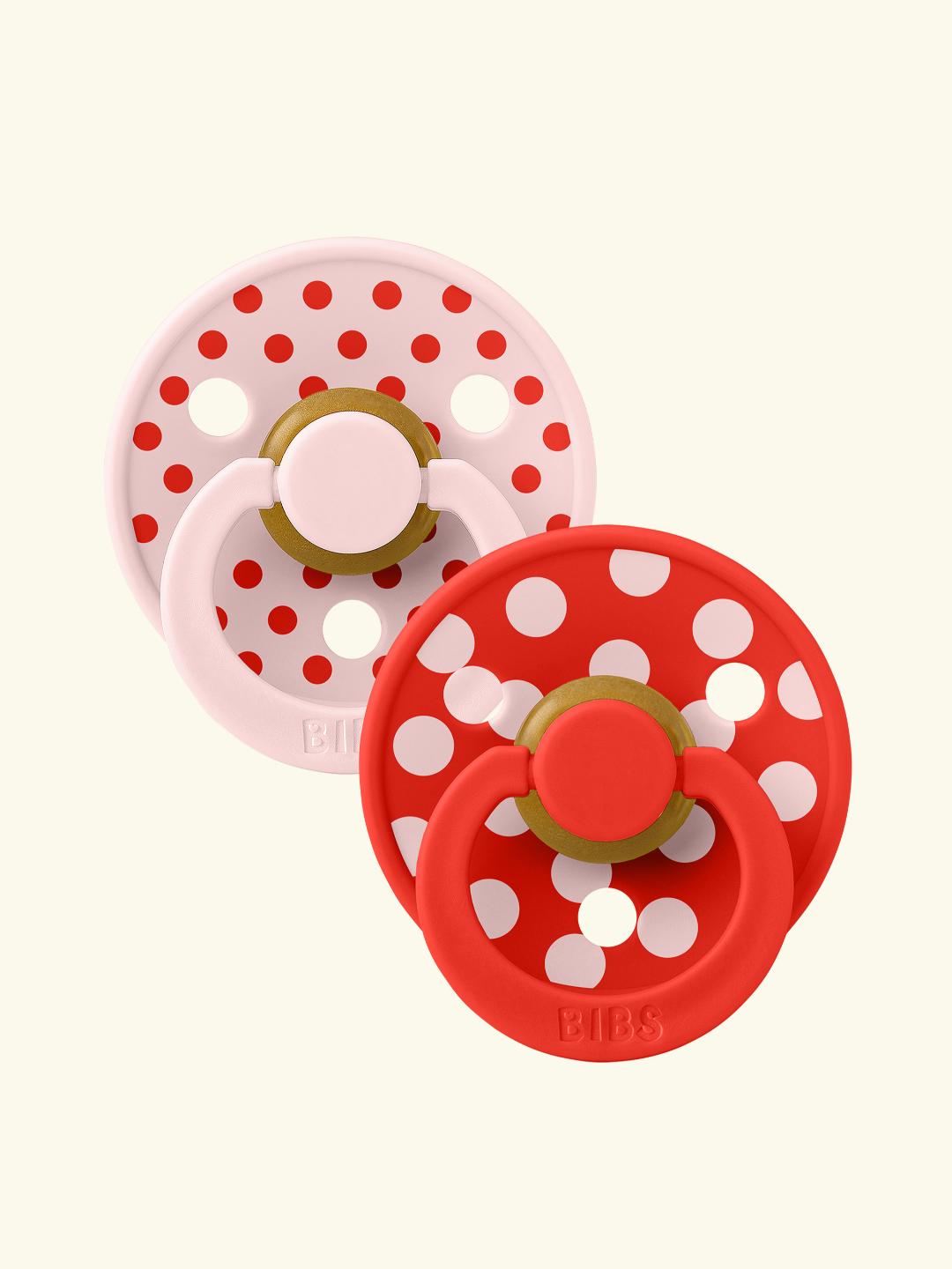 BIBS Studio Collection Colour Roudn Pacifiers Polka Dot, BIBS Studio Polka Dot kollektsioon, kirsikujulised lutid, Candy Aplle Blossom