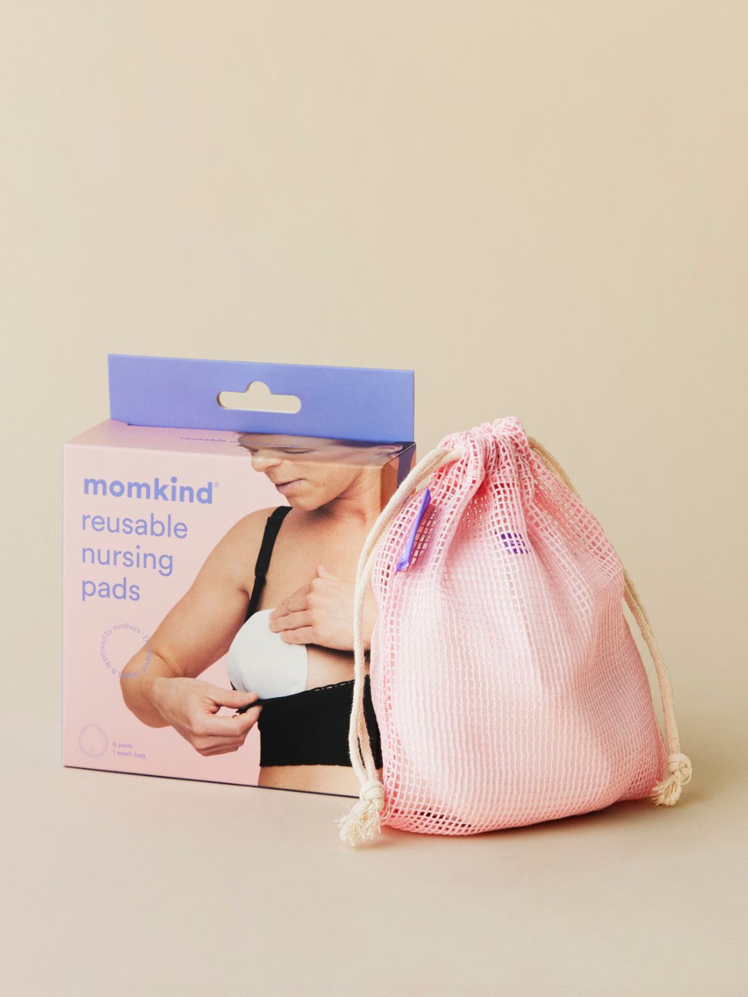 Momkind Reusable Nursing Pads 6-pack, korduvkasutatavad rinnapadjad 6-pakk, pestavad rinnapadjad