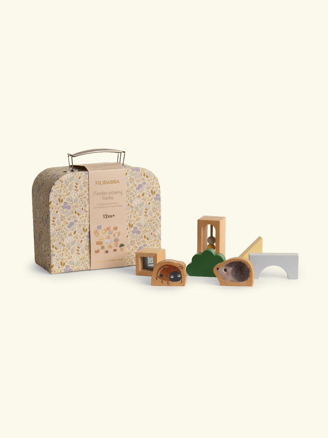 Filibabba suitcase kit wooden sensory blocks, Filibabba puidust sensoorsed klotsid kohvris