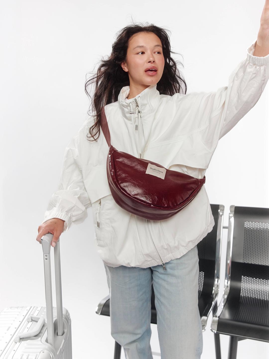 Studio Noos vegan leather fanny pack adult, Studio Noos vegannahast fanny pack, vöökott, õlakott, Brgundy, all-groups