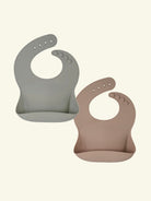 Atelier Keen Silicone Bib 2-pack, Atelier Keen silikoonist põll, pudipõll, 2-pakk, Greige / Nude