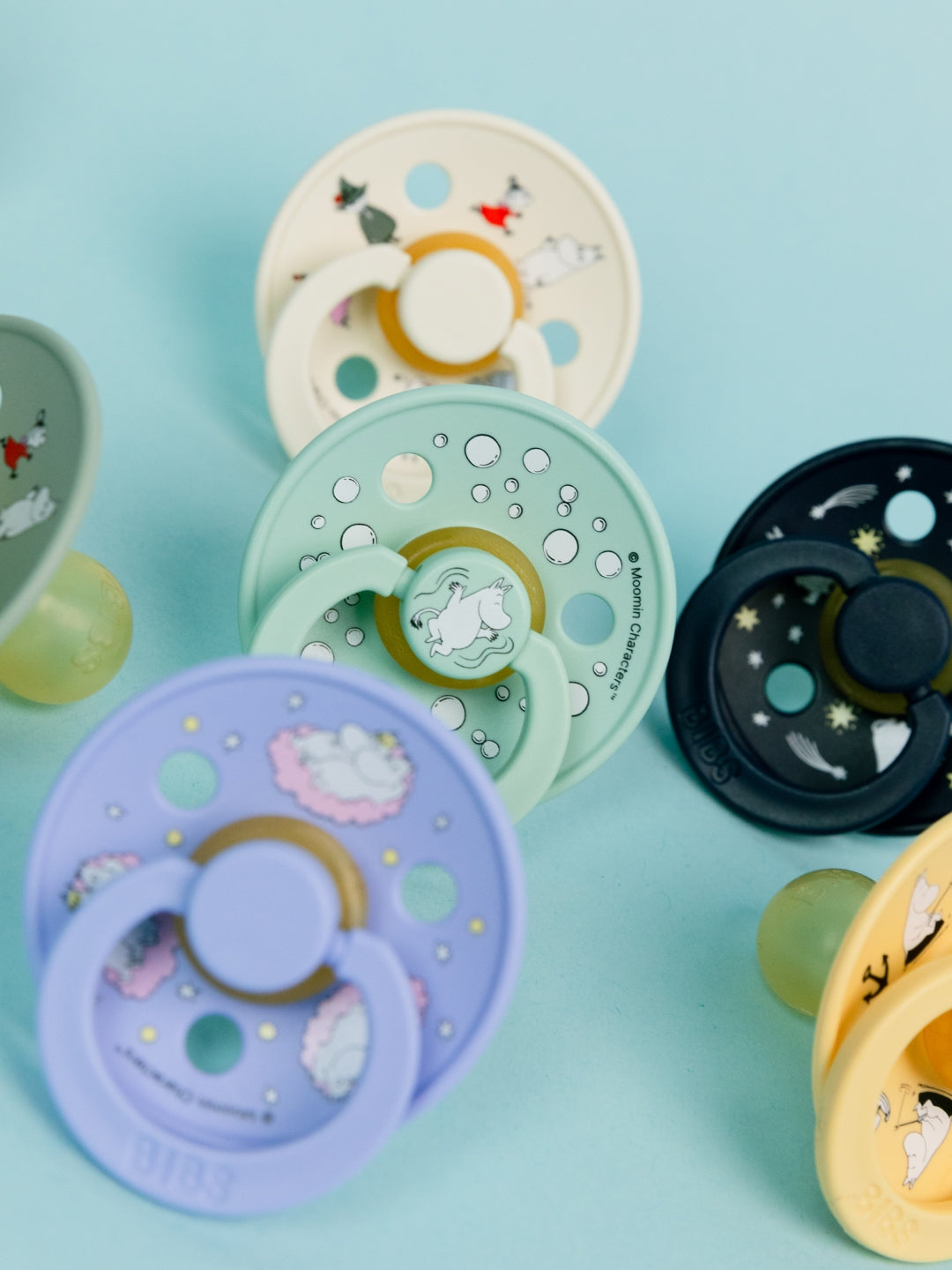 BIBS x MOOMIN Colour Round Pacifiers, BIBS X MUUMI kirsikujulised ümmarguse otsaga lutid naturaalne kumm, Muumi kollektsioon, all-groups