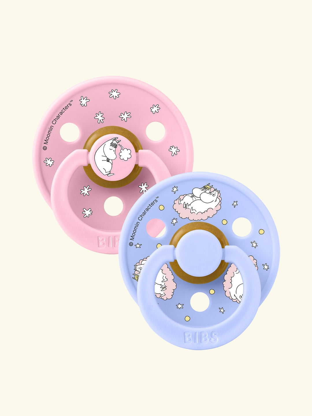 BIBS x MOOMIN Colour Round Pacifiers, dreaming baby pink hush mix, BIBS X MUUMI kirsikujulised lutid