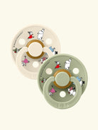 BIBS x MOOMIN Colour Round Pacifiers, friends ivory sage mix, BIBS X MUUMI kirsikujulised lutid