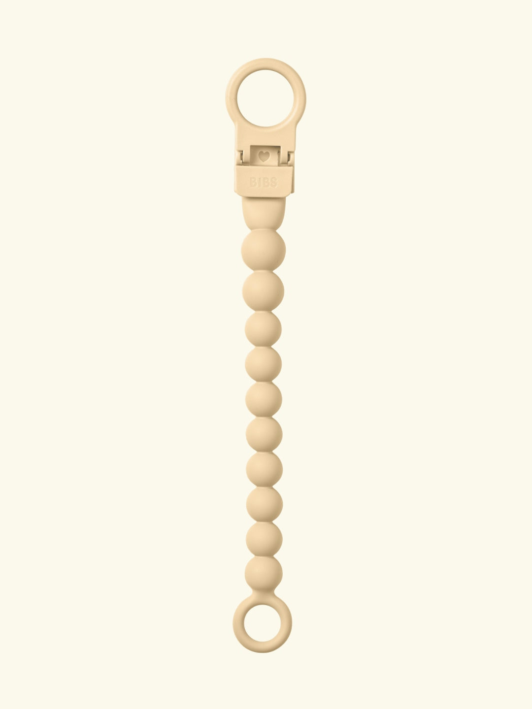 BIBS pacifier clip beaded, BIBS lutikett helmestega, pärlitega, pale butter