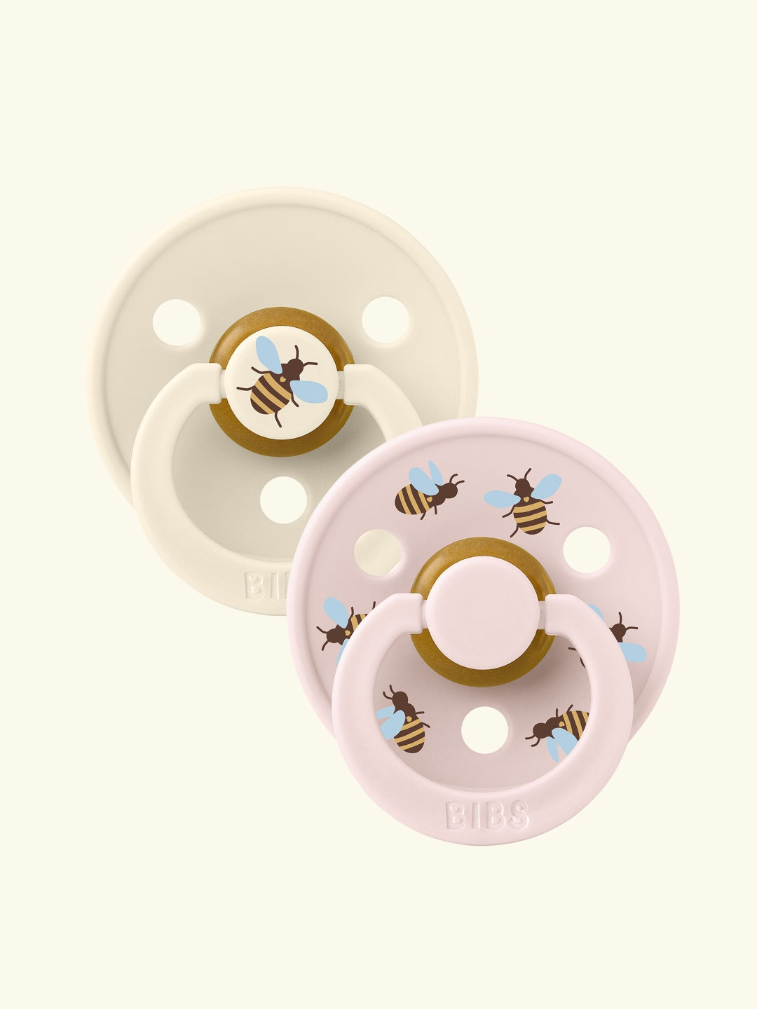 BIBS Studio Collection Colour Round Pacifiers, Urban Garden, Bumblebee Ivory Mix, BIBS Studio Collection Colour Round kirsikujulised lutid, linnaaed