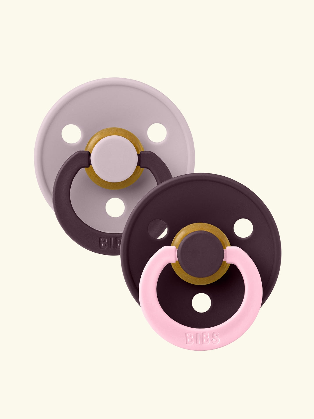 BIBS Colour Round Pacifiers, Studio Collection Fusion, BIBS Colour Round  kirsikujulised lutid, Studio Collection Fusion, dusty lilac plum