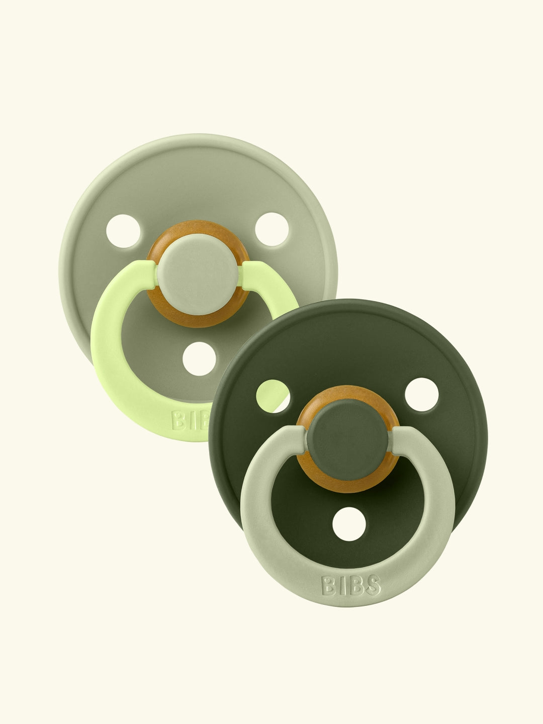 BIBS Colour Round Pacifiers, Studio Collection Fusion, BIBS Colour Round  kirsikujulised lutid, Studio Collection Fusion, sage hunter green