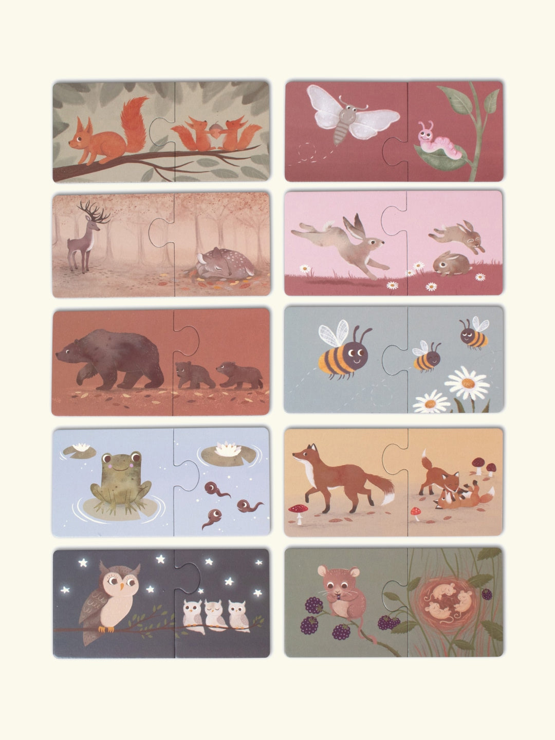 Filibabba parent and baby puzzle, Nordic Animals, Filibabba ema-beebi pusle, Põhjamaa loomad