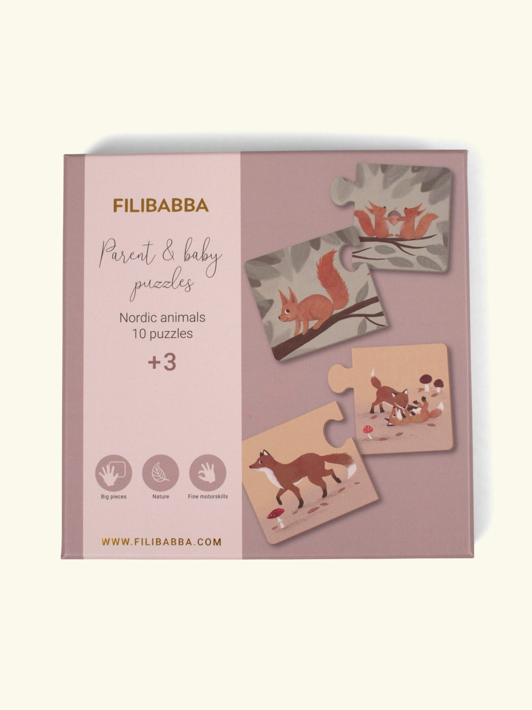 Filibabba parent and baby puzzle, Nordic Animals, Filibabba ema-beebi pusle, Põhjamaa loomad