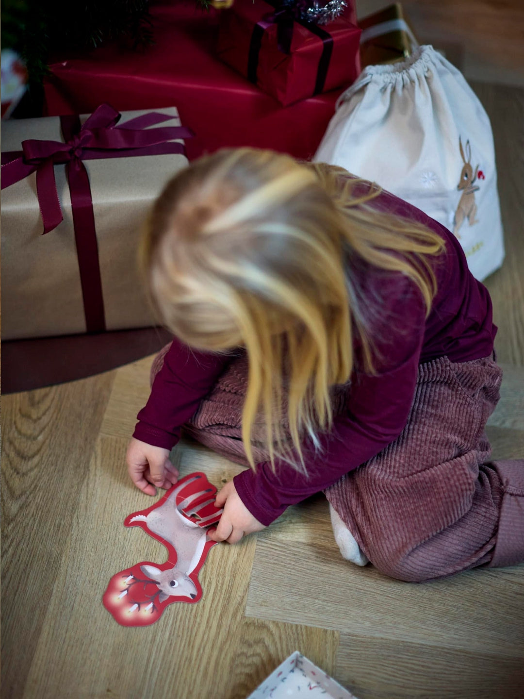 Filibabba set of 4 puzzles, wonderful winter, forest friends, Filibabba 4 pusle komplekt, imeline talv, metsaloomad