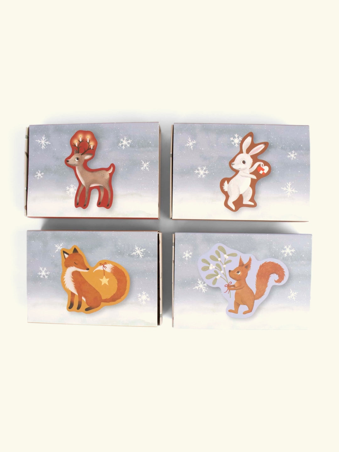 Filibabba set of 4 puzzles, wonderful winter, forest friends, Filibabba 4 pusle komplekt, imeline talv, metsaloomad
