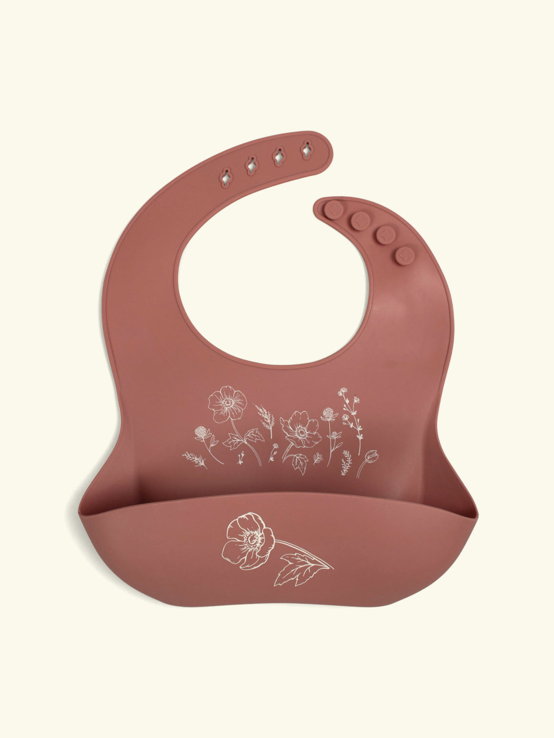 Filibabba Silicone Bib with Print, silikoonist söögipõll, silikoonist pudipõll, fall flowers