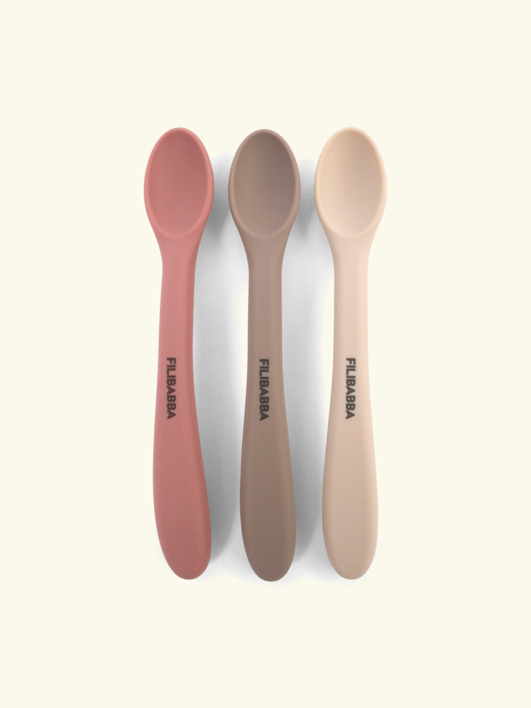Filibabba silicone feeding spoons, 3-pack, Filibabba silikoonist beebilusikad, 3-pakk, rose mix