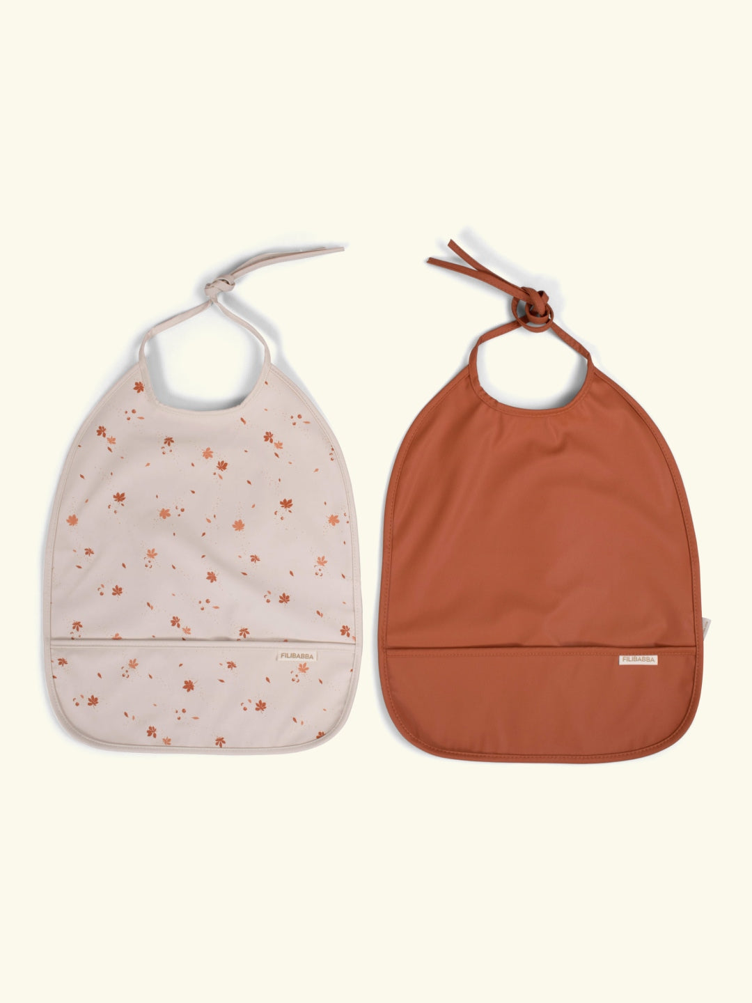 Filibabba bib with ties 2-pack chestnuts, Filibabba pidupõll paeltega 2-pakk, all-groups