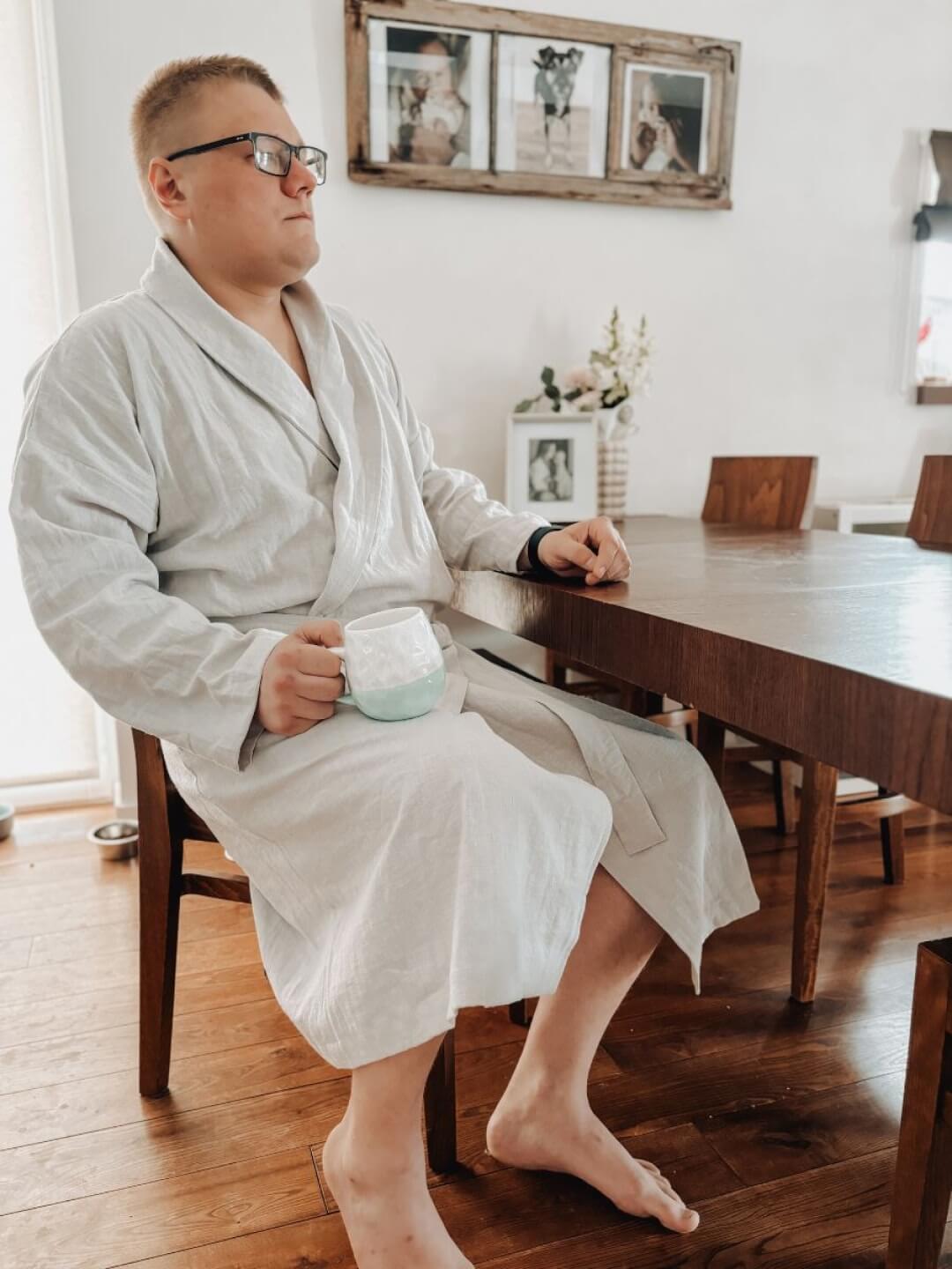 Haruu bathrobe for men, Haruu linane hommikumantel meestele, meeste hommikumantel, all-groups