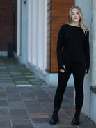 Haruu merino wool leggings, pullover, shirt black, Haruu meriinovillane naiste pluus, pullover ja retuusid, must, all-groups