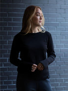 Haruu merino wool pullover shirt black, Haruu meriinovillane naiste pluus, pullover, must