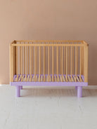 Karl & Fric Nox Cot in natural wood and lavender, Karl & Frix beebivoodi, võrevoodi naturaalne puit ja Lavendel