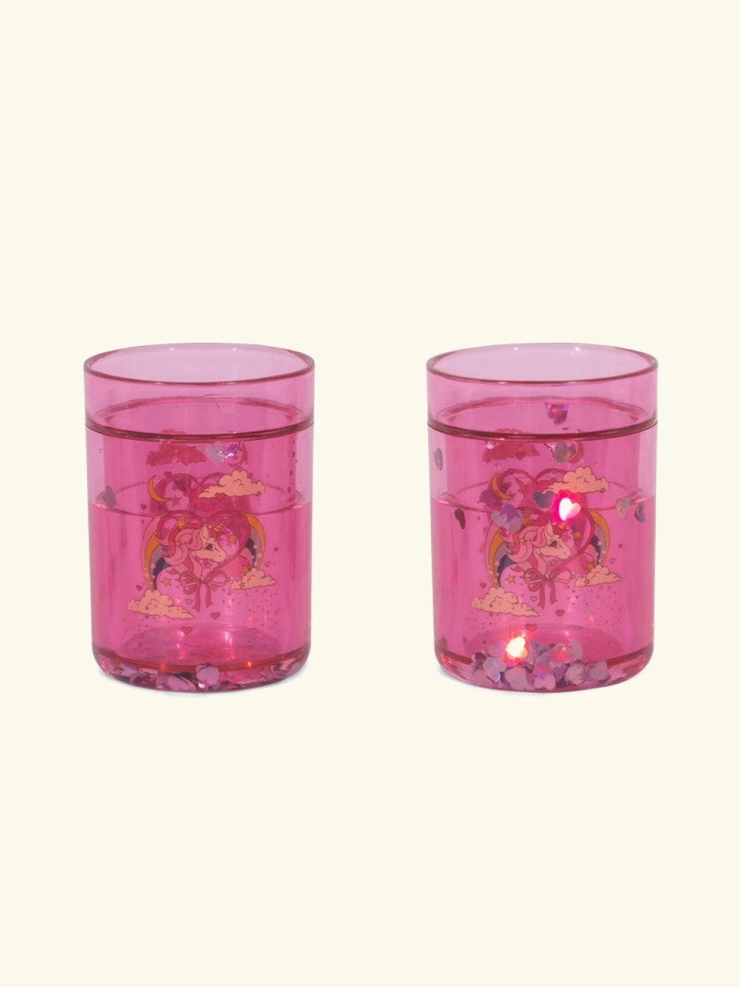 Konges Sløjd Glitter Cups 2-pack Horn Stars, joogitopsid, glitter topsid, laste joogitopsid 2-pakk, horn stars