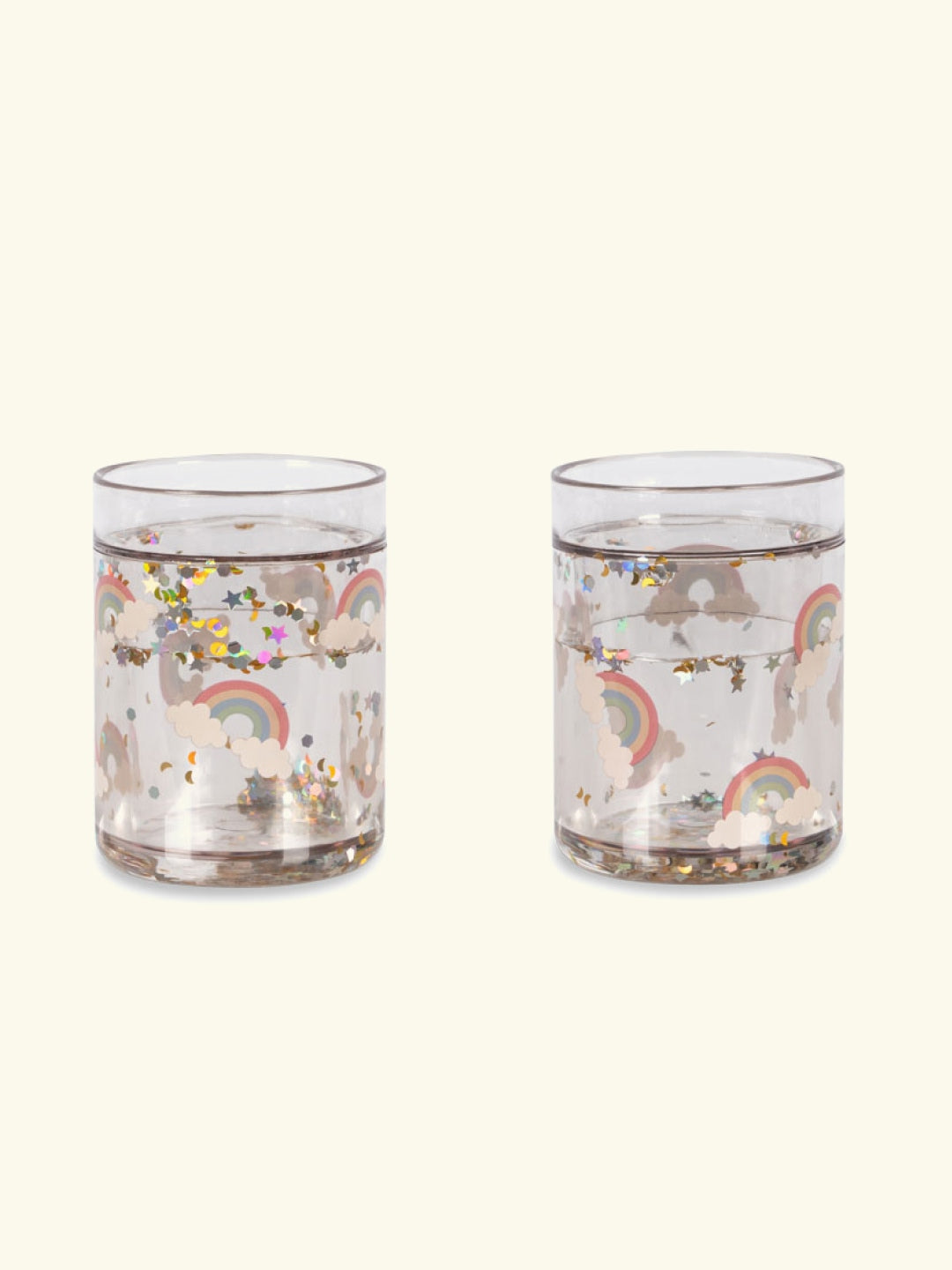 Konges Sløjd Glitter Cups 2-pack, joogitopsid, glitter topsid, laste joogitopsid 2-pakk, Rainbow
