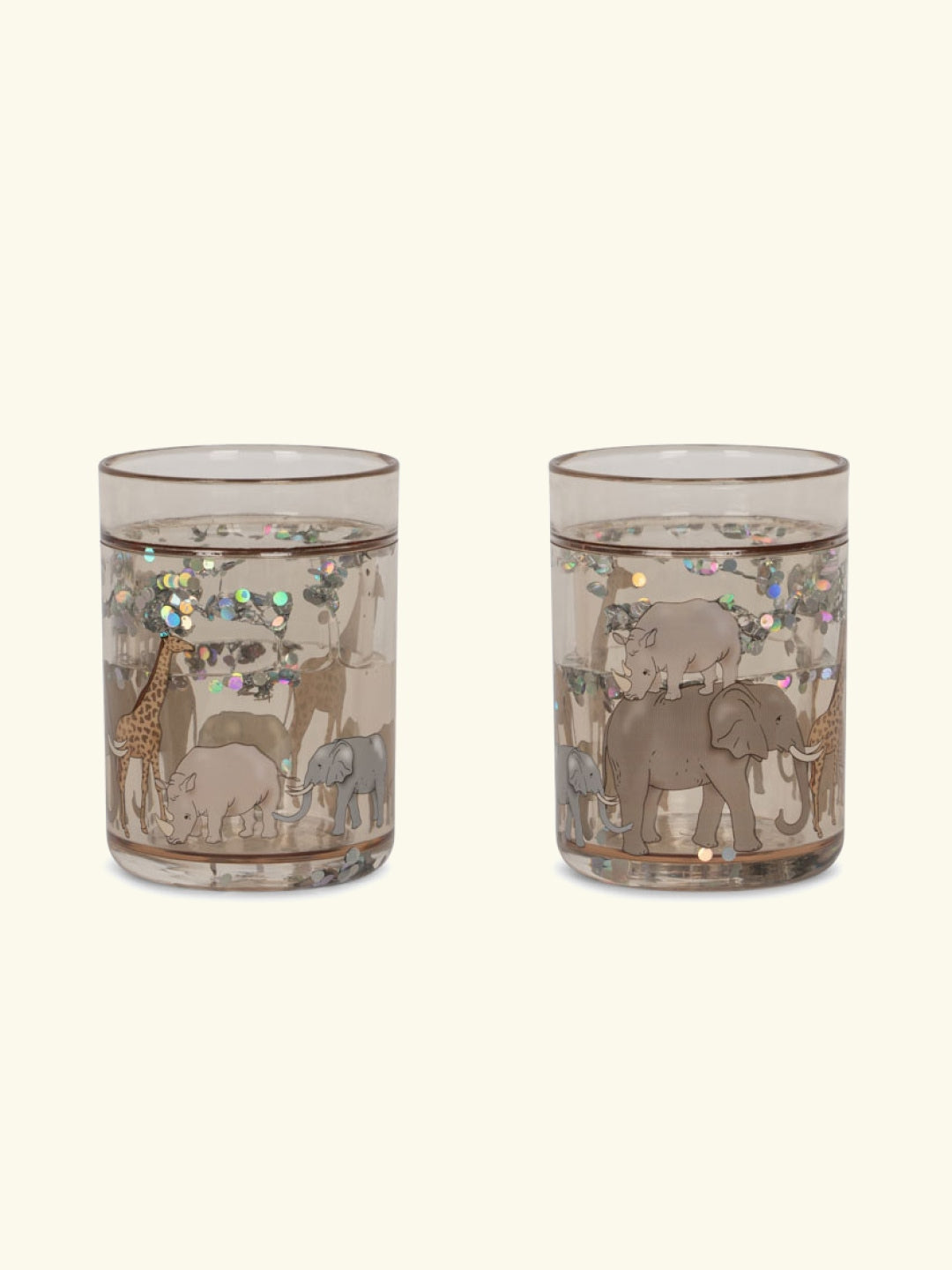 Konges Sløjd Glitter Cups 2-pack, joogitopsid, glitter topsid, laste joogitopsid 2-pakk, safari