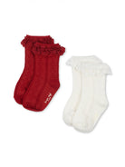 Konges Sløjd pointelle frill socks, 2-pack, Konges Sløjd volangidega sokid 2-pakk
