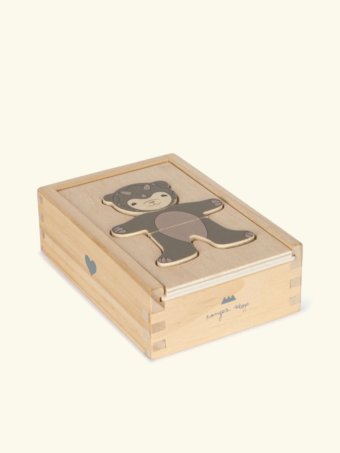 Konges Sløjd Wooden Teddy Dress Up Puzzle Animals, Konges Sløjd karu riietamise pusle, loomad