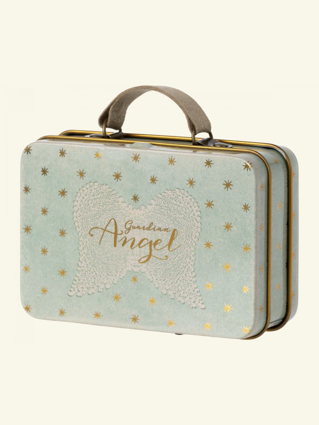 Maileg Angel Mouse in Suitcase, Maileg ingel hiir metallis kohvris