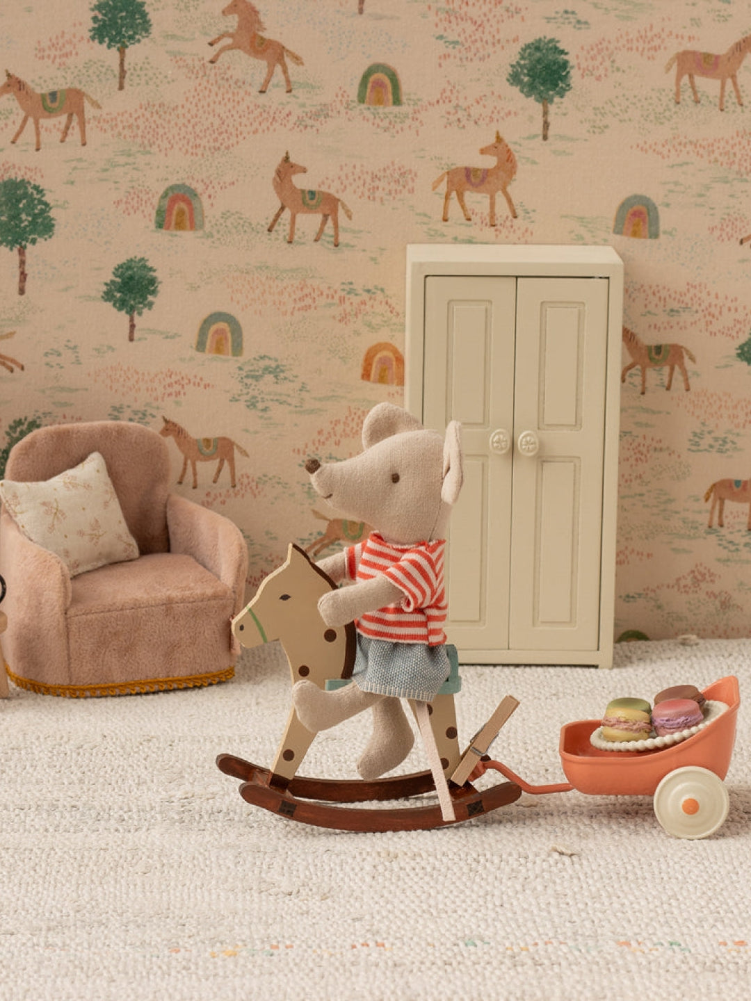 Maileg rocking horse, Maileg hiirte kiikhobu