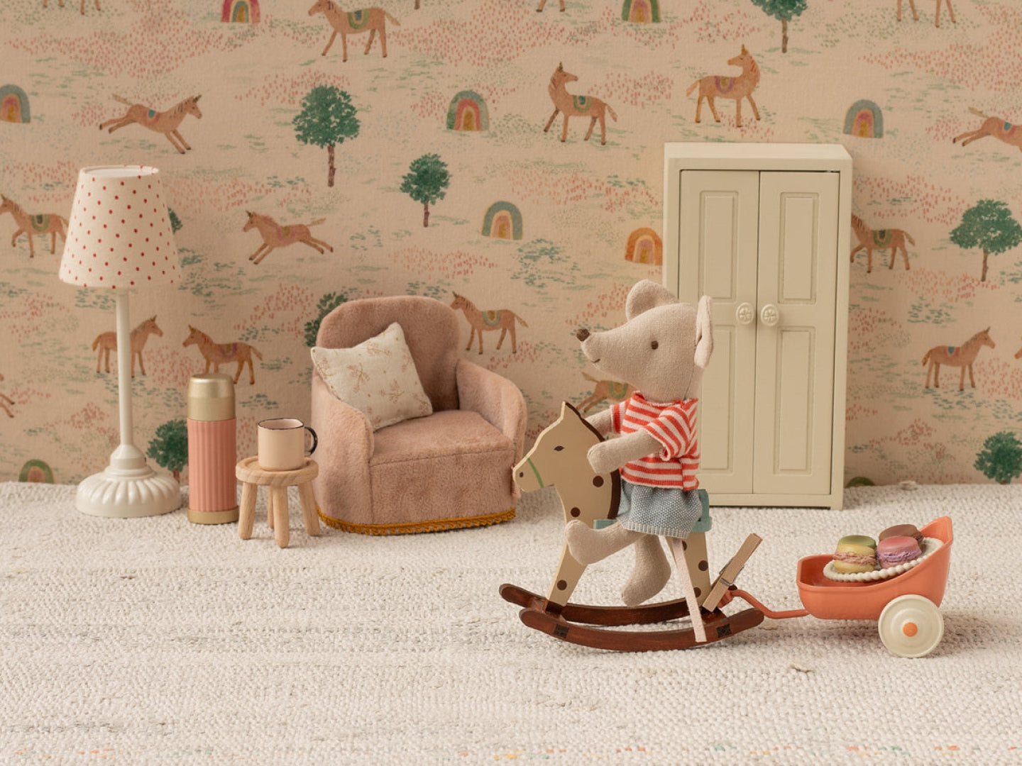 Maileg rocking horse, Maileg hiirte kiikhobu