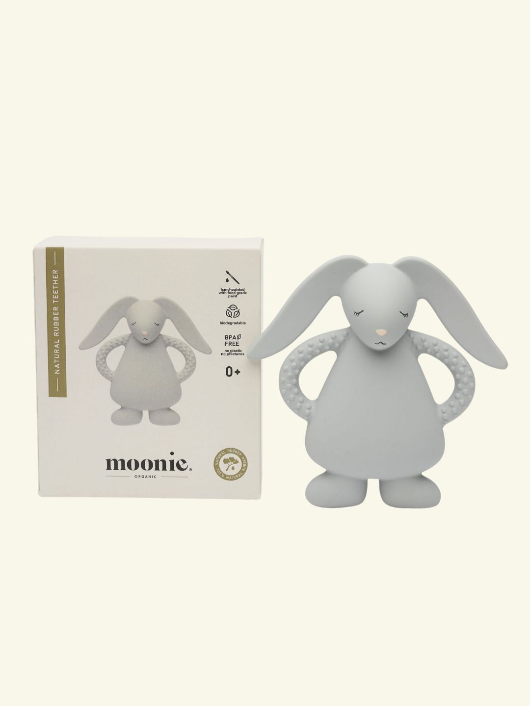 Moonie natural rubber teether Bunny, Moonie looduslikust kummist närimislelu Jänes, närimisrõngas, all-groups