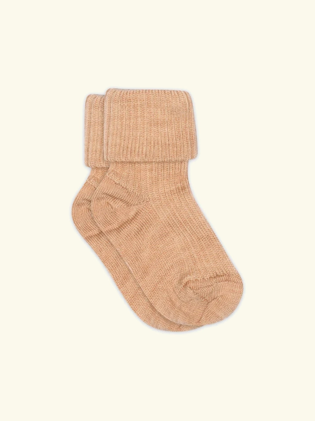 mpDenmark Wool Rib Baby Socks, meriinosokid, meriinovillased sokid, meriinovillasokid, Camel Melange
