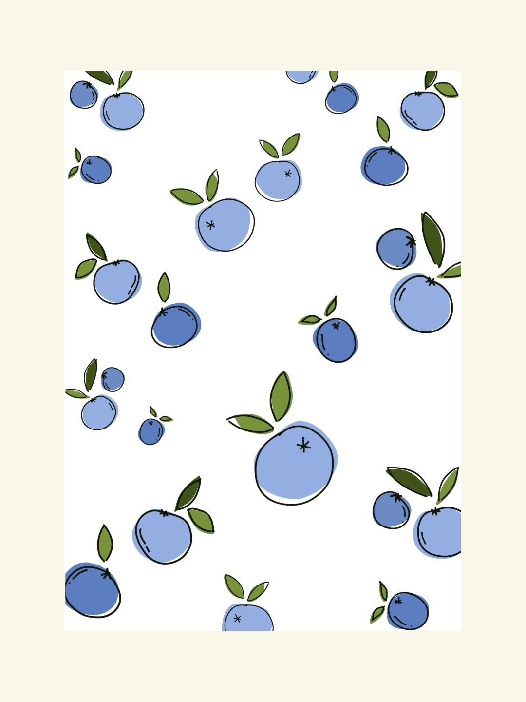 Babyluv Studio postcard, Babyluv Studio postkaart, blueberry, mustikad