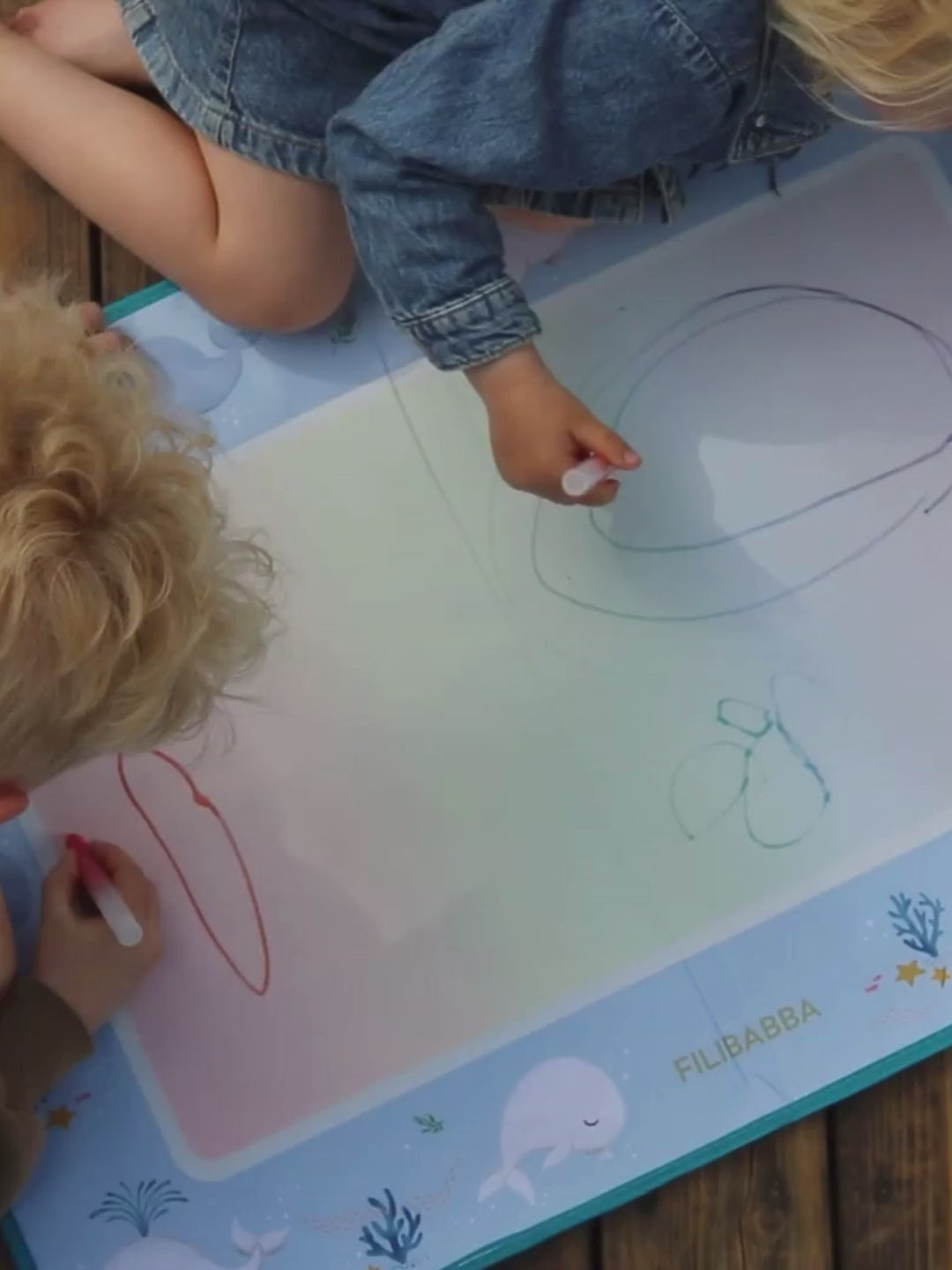 Filibabba Water Drawing Mat, Christian's Whale Tales, Filibabba veega joonistusmatt vaalateemaline, video