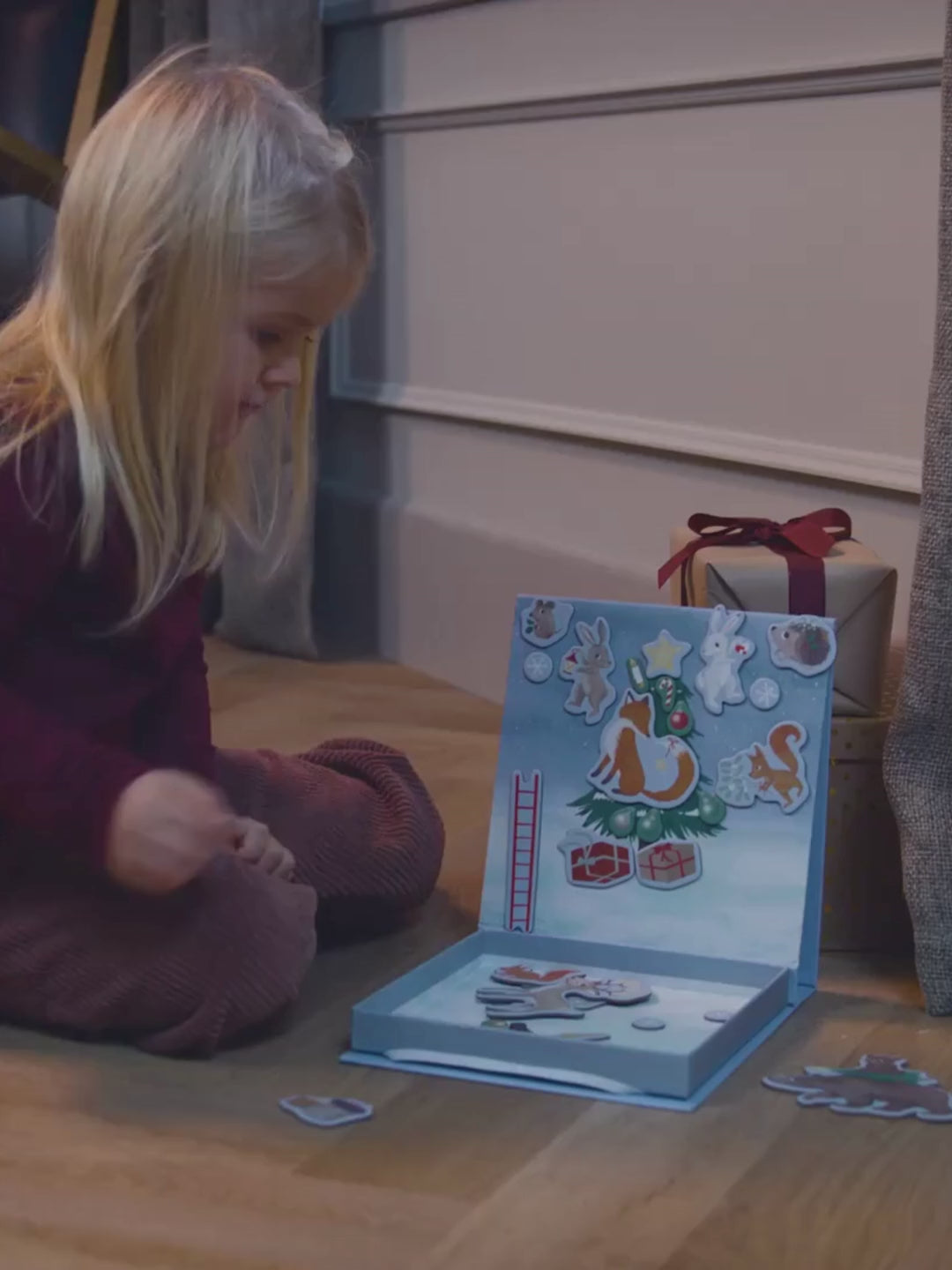 Filibabba magnetic play game wonderful winter forest friends, Filibabba magnetiline mäng imetaline talv metsloomad video