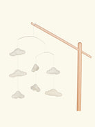 Quax baby mobile for wooden stand, Quax voodikarussell, riputatavad mänguasjad voodi või hälli kohale, clouds pilved
