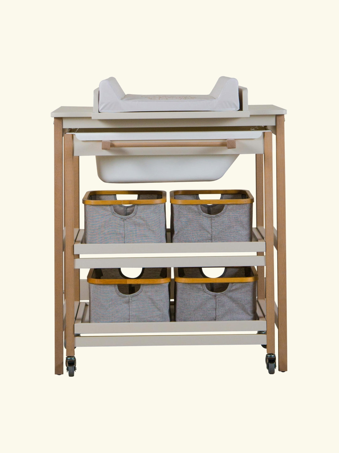 Quax changing table with bath Smart Clay Natural, Quax mähkimislaud vanniga, mähkimiskummut vanniga Smart, all-groups