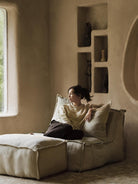 Quax Linen Lounger with Ottoman, Quax linane diivan koos jalatumbaga