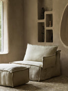 Quax Linen Lounger with Ottoman and Armrests, Quax linane diivan imetamiseks koos jalatumba ja käetugedega