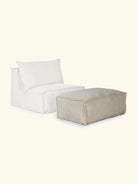 Quax Linen Lounger with Ottoman, Quax linane diivan koos tumba jalatoega