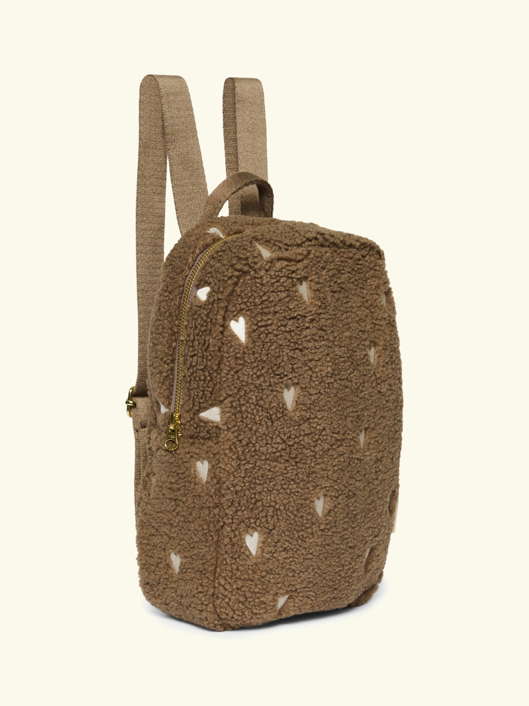 Studio Noos personalized backpack brown hearts, Studio Noos nimeline seljakott tikitud nimega Brown südametega, all-groups